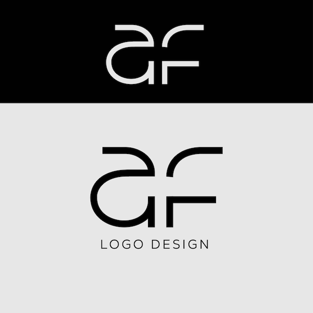 Design do logotipo da letra inicial af