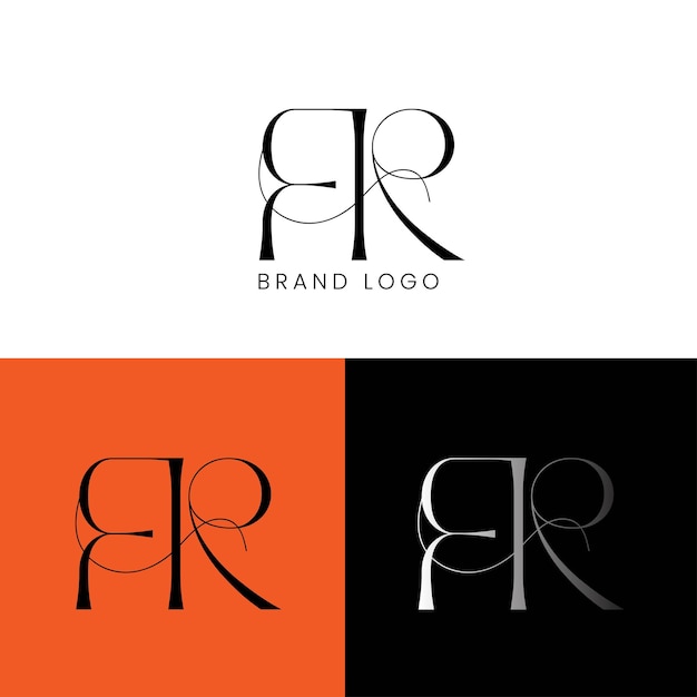 Vetor design do logotipo da letra inicial fr