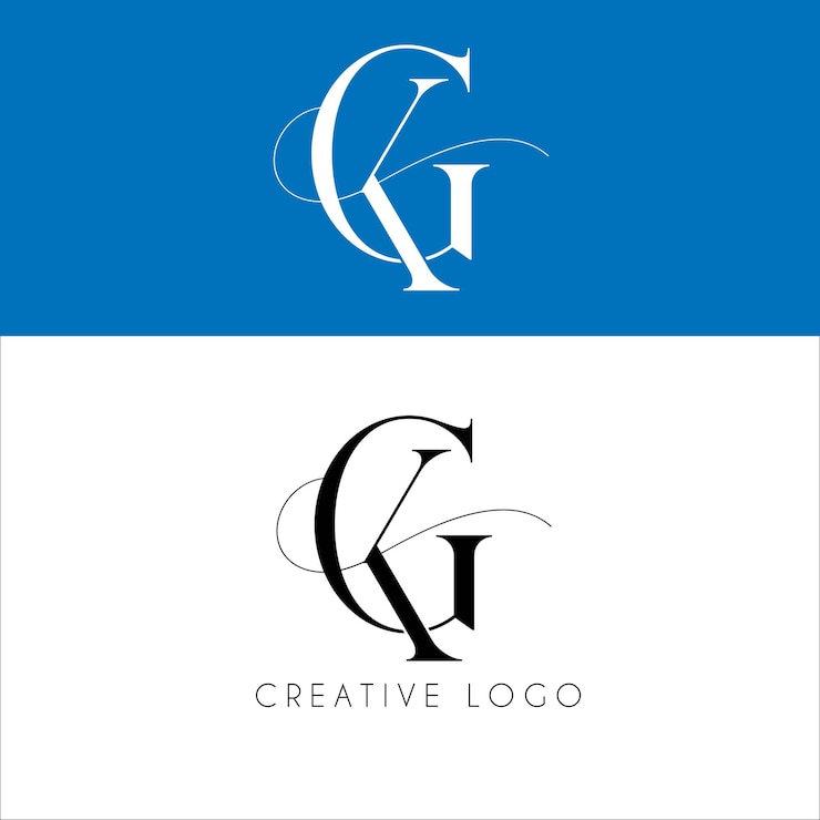 Vetor design do logotipo da letra inicial kg