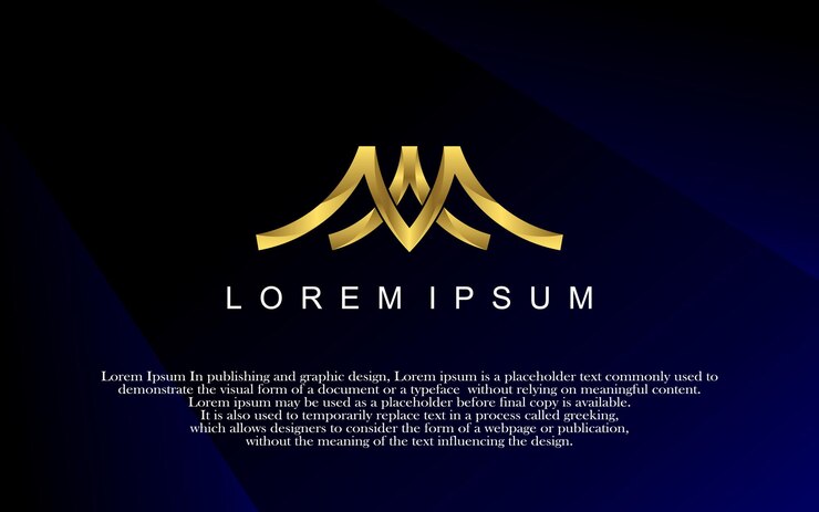 Vetor design do logotipo da letra inicial m logotipo de luxo