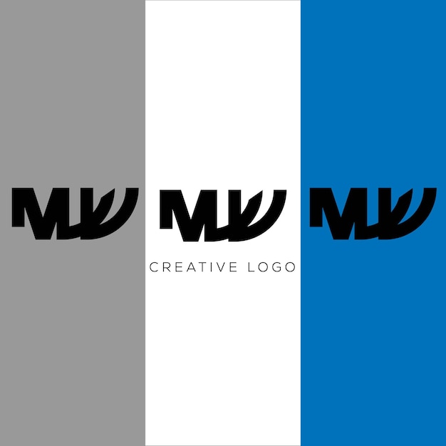 Vetor design do logotipo da letra inicial mw