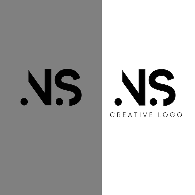 Vetor design do logotipo da letra inicial ns