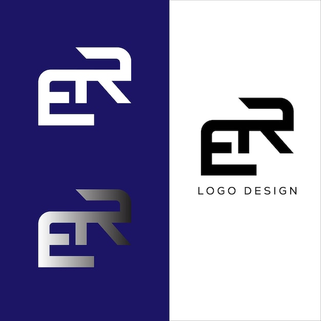 Design do logotipo da letra inicial RE