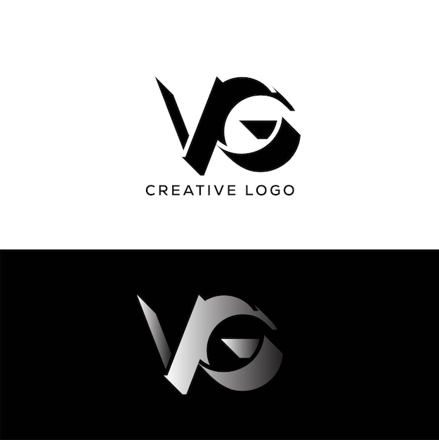 Design do logotipo da letra inicial vg