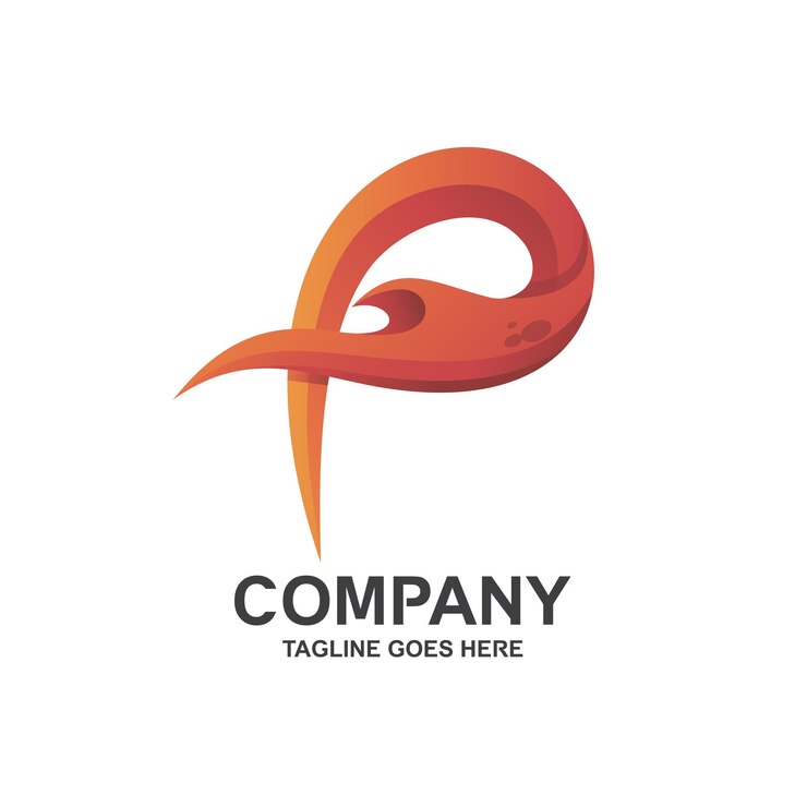 Vetor design do logotipo da letra p fogo