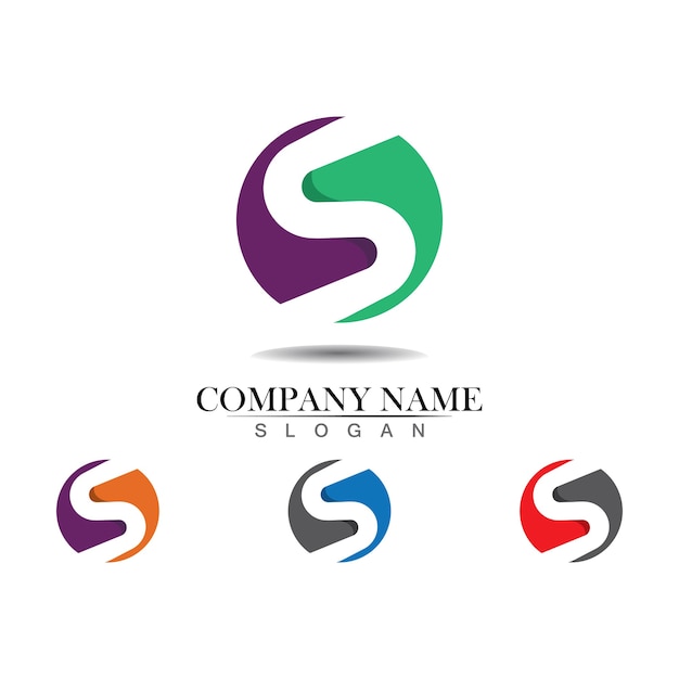 Vetor design do logotipo da letra s corporativa da empresa