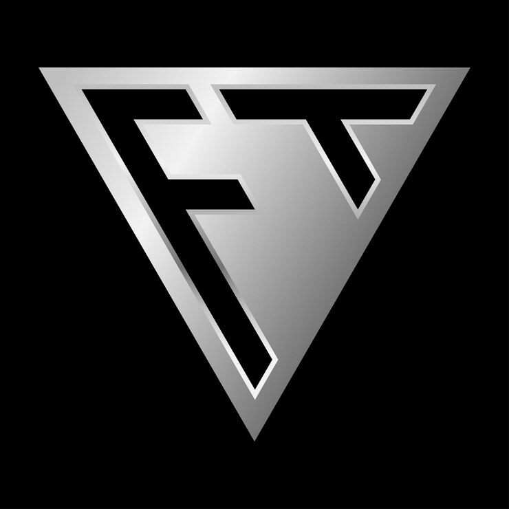 Vetor design do logotipo da letra triangular ft