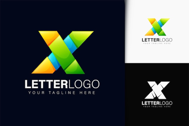 Vetor design do logotipo da letra x com gradiente