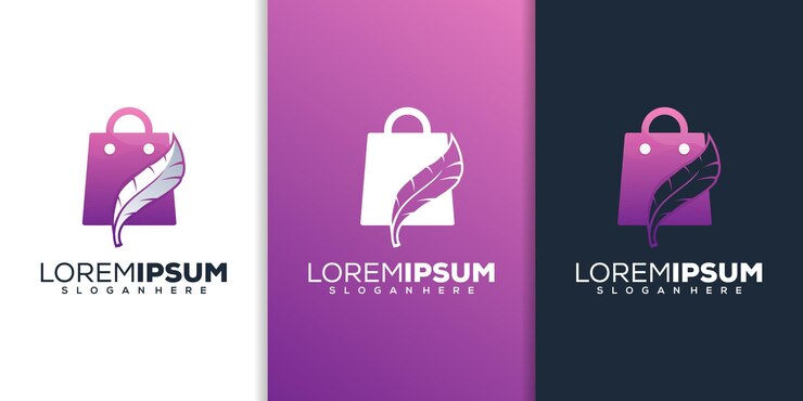 Vetor design do logotipo da loja e da pena