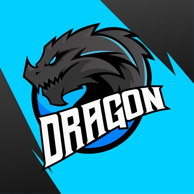 Design do logotipo da mascote dark dragon esport