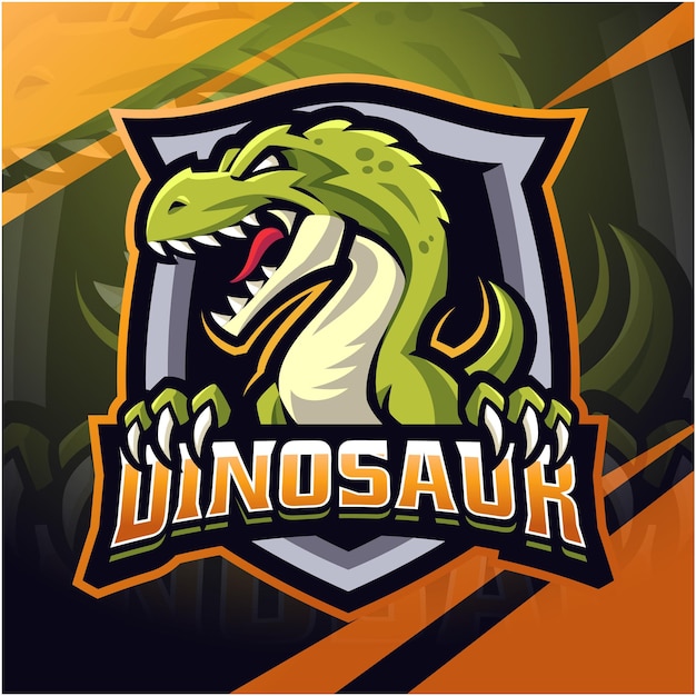 Vetor design do logotipo da mascote de esportes de dinossauros