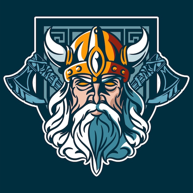 Vetor design do logotipo da mascote viking