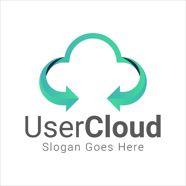 Design do logotipo da nuvem do usuário logotipo da tecnologia da nuvem