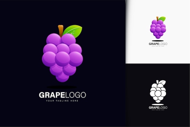 Design do logotipo da uva com gradiente