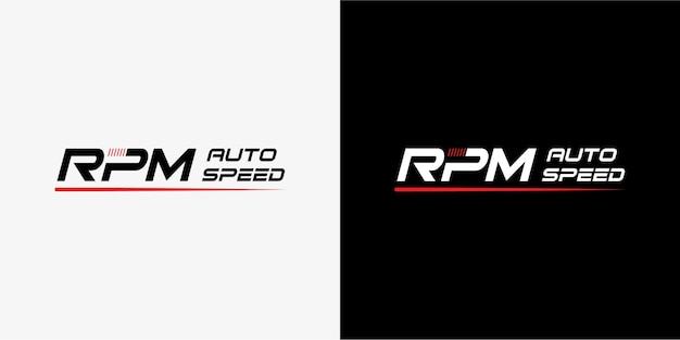 Design do logotipo da velocidade rpm para automóveis