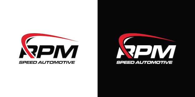 Vetor design do logotipo da velocidade rpm para empresa automotiva