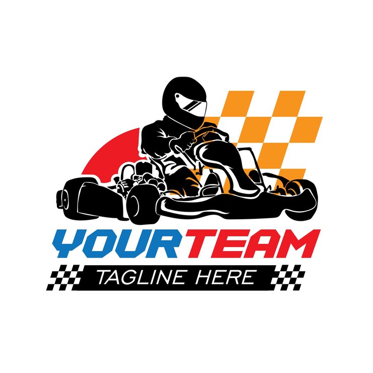 Vetor design do logotipo de corrida de karts