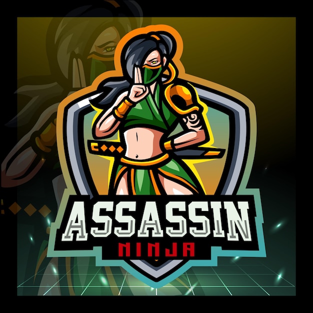 Design do logotipo do assassino mascote esport