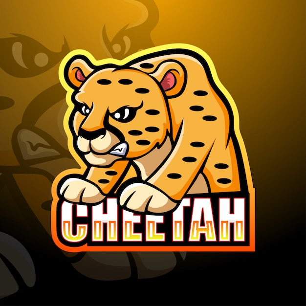 Design do logotipo do cheetah mascote esport