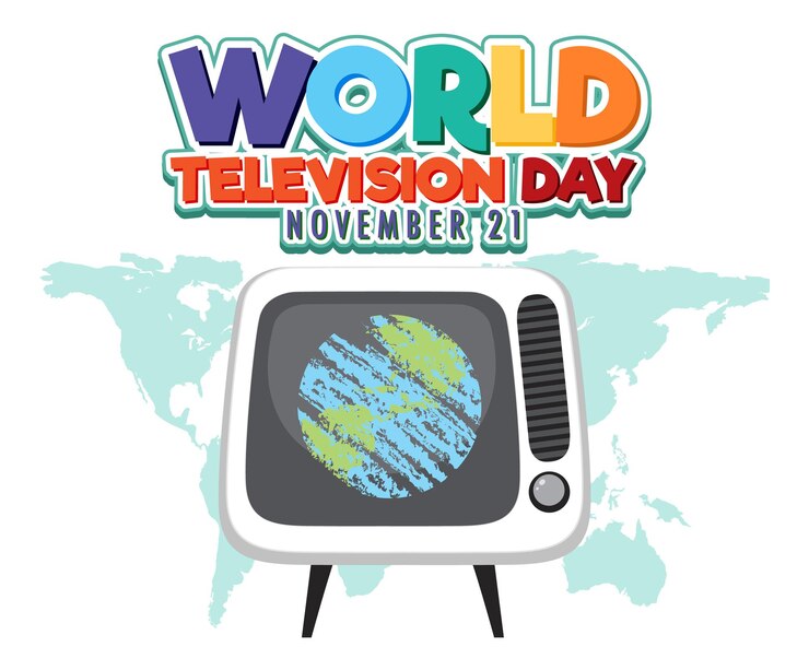 Vetor design do logotipo do dia mundial da televisão