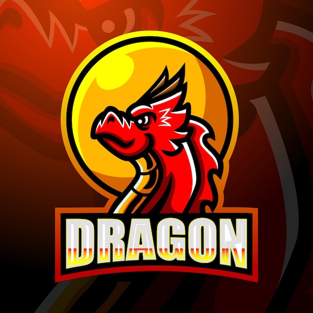 Vetor design do logotipo do dragon mascotesport