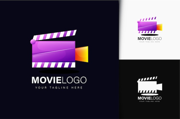 Design do logotipo do filme com gradiente