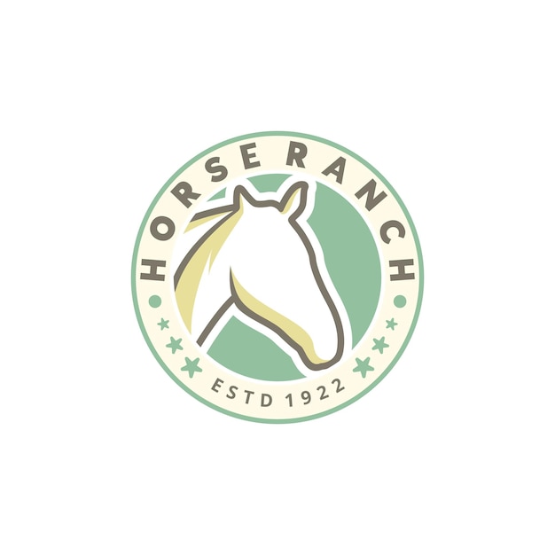 Design do logotipo do garanhão horse ranch