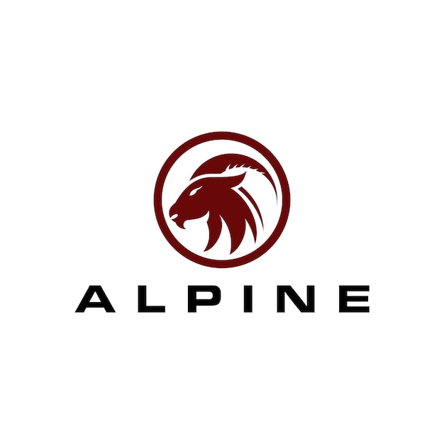 Design do logotipo do goat head alpine symbol