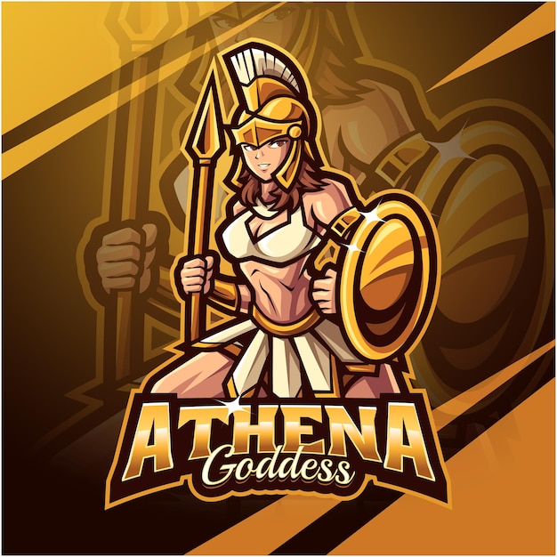Design do logotipo do mascote Athena esport