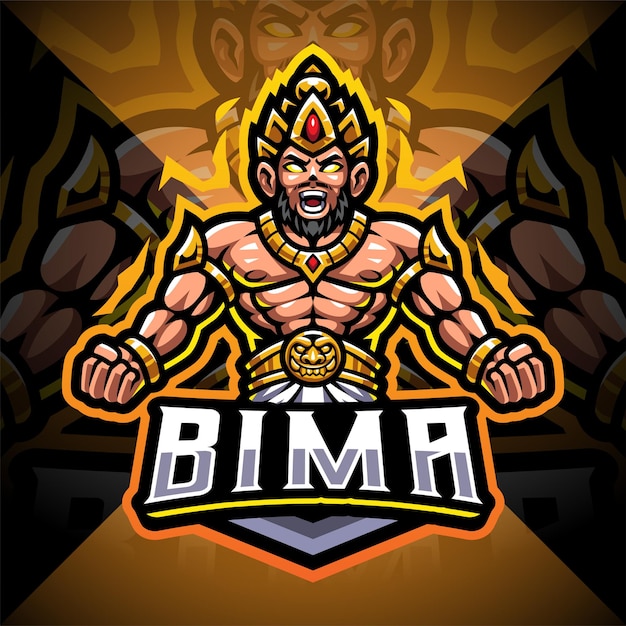 Design do logotipo do mascote bima esport