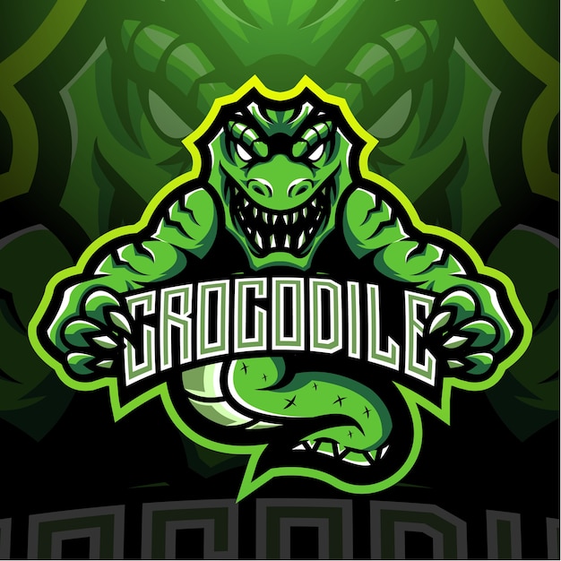 Design do logotipo do mascote crocodile esport