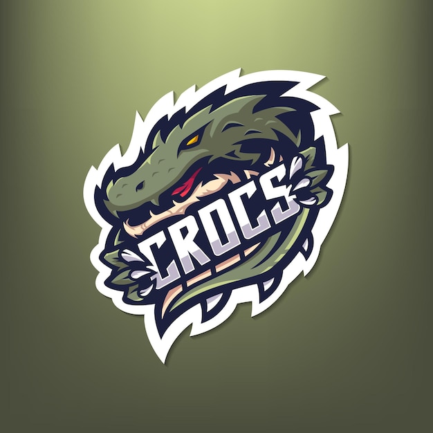 Design do logotipo do mascote crocodile esport