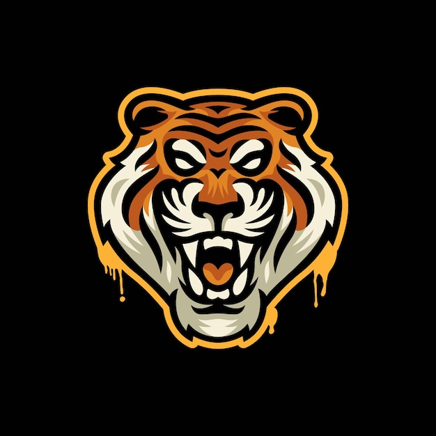 Vetor design do logotipo do mascote da cabeça do tigre