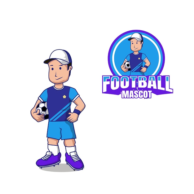 Vetor design do logotipo do mascote do futebol