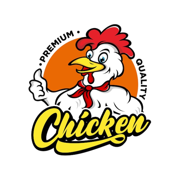 Design do logotipo do mascote do galo da galinha
