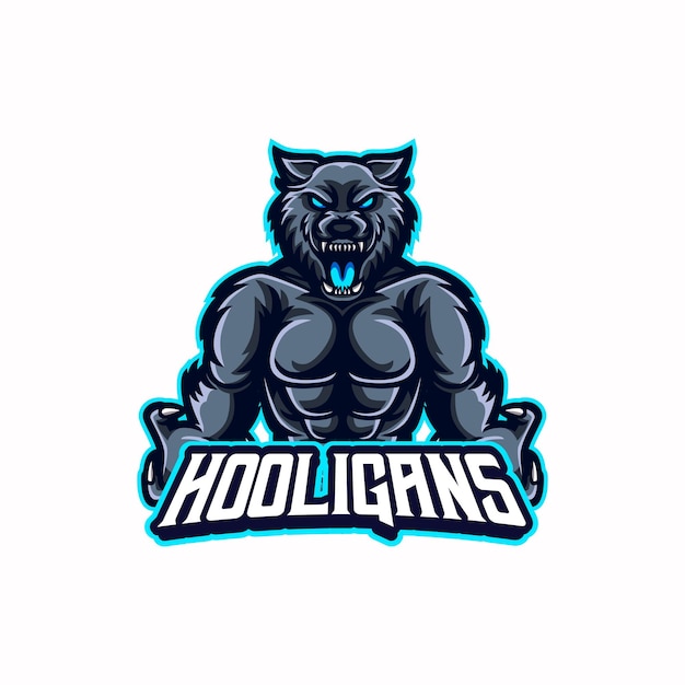 Design do logotipo do mascote do Wolf esport