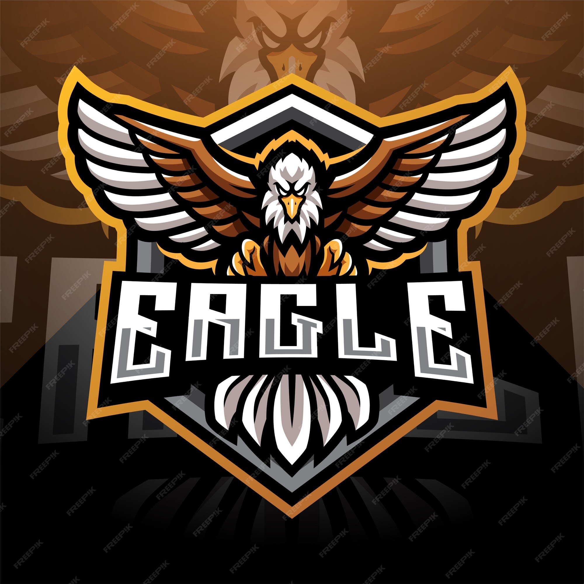 Design de logotipo de mascote eagles esport