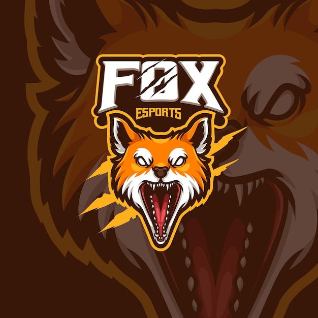 Design do logotipo do mascote esportivo da fox