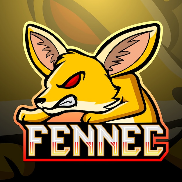 Vetor design do logotipo do mascote fennec fox esport