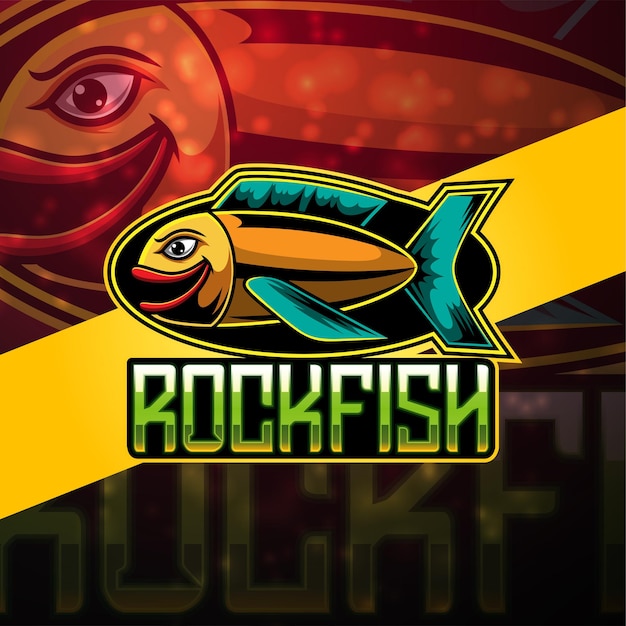 Design do logotipo do mascote Fish Esport