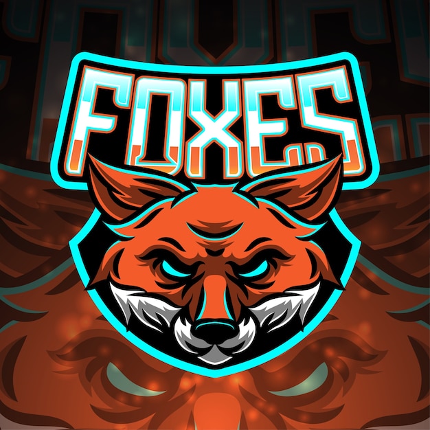 Vetor design do logotipo do mascote fox esport