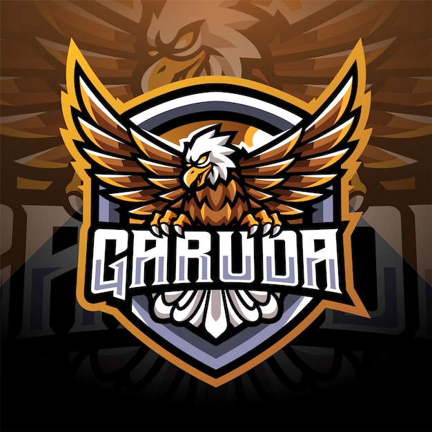 Design do logotipo do mascote garuda esport