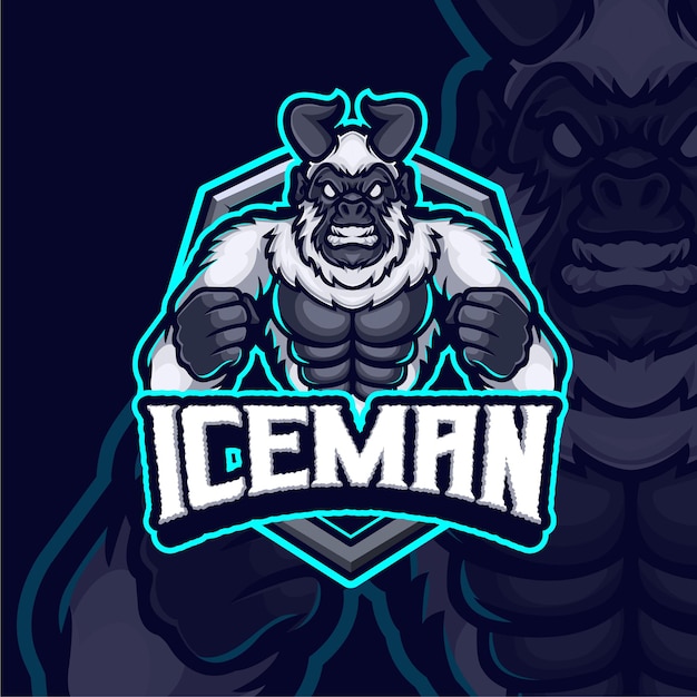 Vetor design do logotipo do mascote ice man