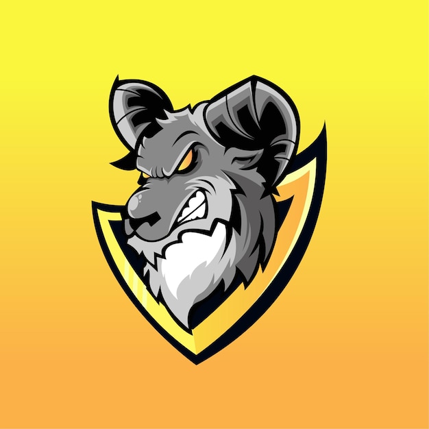 Design do logotipo do mascote mountain goat esport