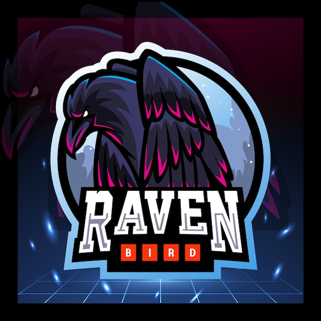 Design do logotipo do mascote raven