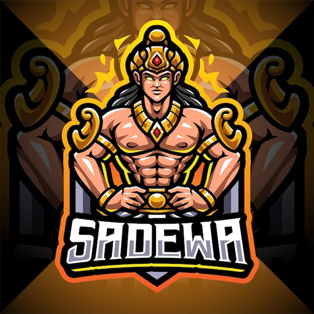 Design do logotipo do mascote Sadewa esport