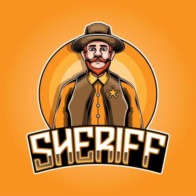 Design do logotipo do mascote Sheriff Esport
