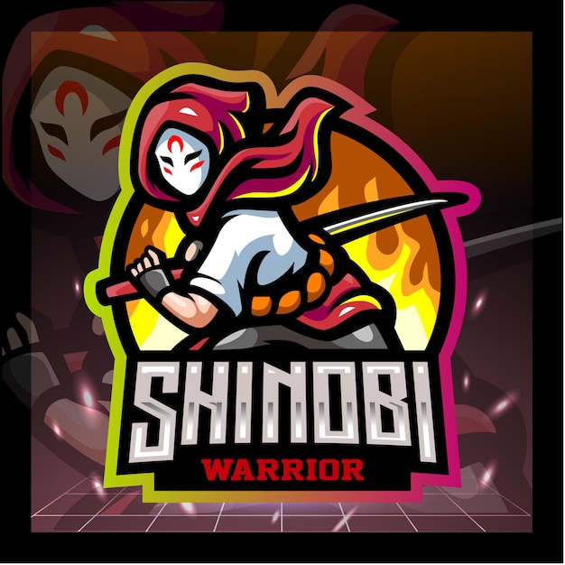 Design do logotipo do mascote shinobi