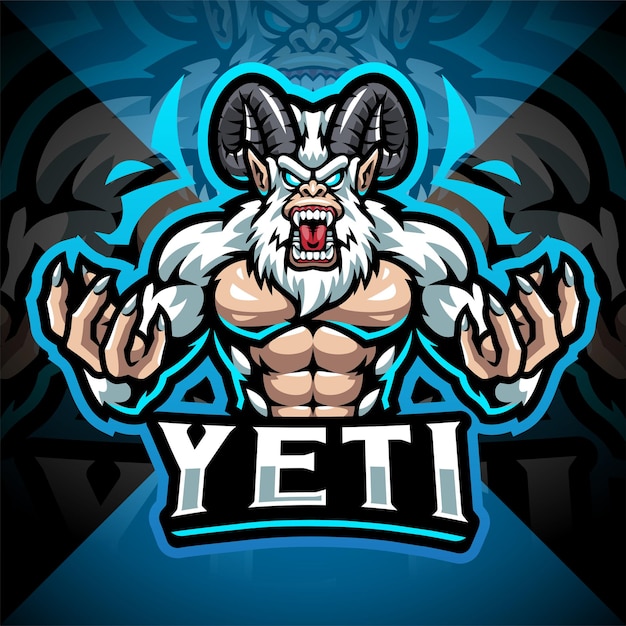 Design do logotipo do mascote yeti esport