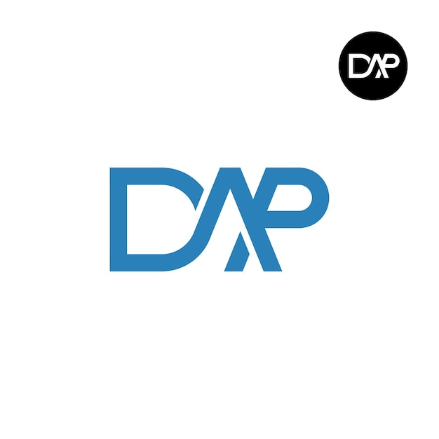 Design do logotipo do monograma da letra dap
